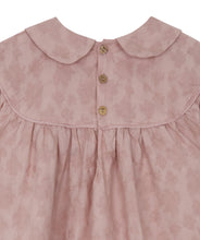 Dusty Pink Gathered Dress, Yellow Pelota - BubbleChops LLC