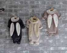 Winter Bunny Jumpsuit in Charcoal, Lala - BubbleChops LLC