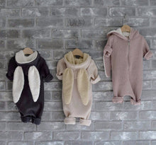 Winter Bunny Jumpsuit in Charcoal, Lala - BubbleChops LLC