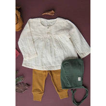 Organic Cotton Blouse in Cream, Poudre Organic - BubbleChops LLC