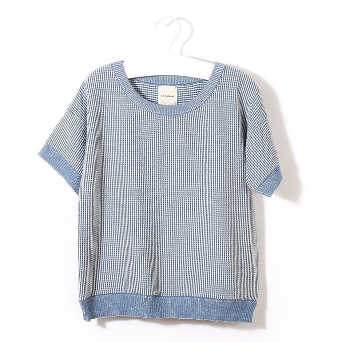 Organic Cotton Sunshine T-Shirt (Blue/White), Knit Planet - BubbleChops LLC