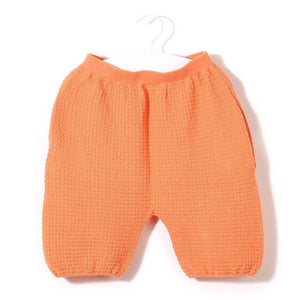 Organic Cotton Waffle Capri Shorts (Peach), Knit Planet - BubbleChops LLC