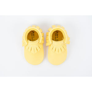 Yellow Traditional Handmade Moccasins, Amy & Ivor - BubbleChops LLC