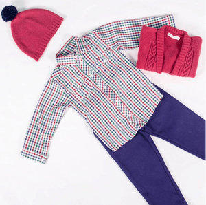Leo Checked Shirt, Plumeti Rain - BubbleChops LLC