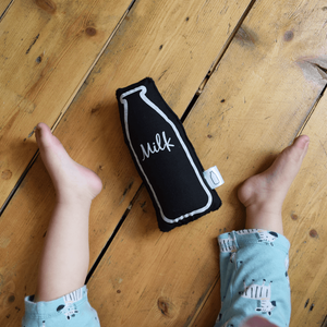 Black Milk Bottle Rattle, The Milk Collective - BubbleChops LLC