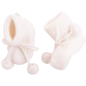 Ivory Baby Booties, Baby Alpaga - BubbleChops LLC