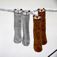 Raccoon Knee Socks in Grey, Mini Dressing - BubbleChops LLC