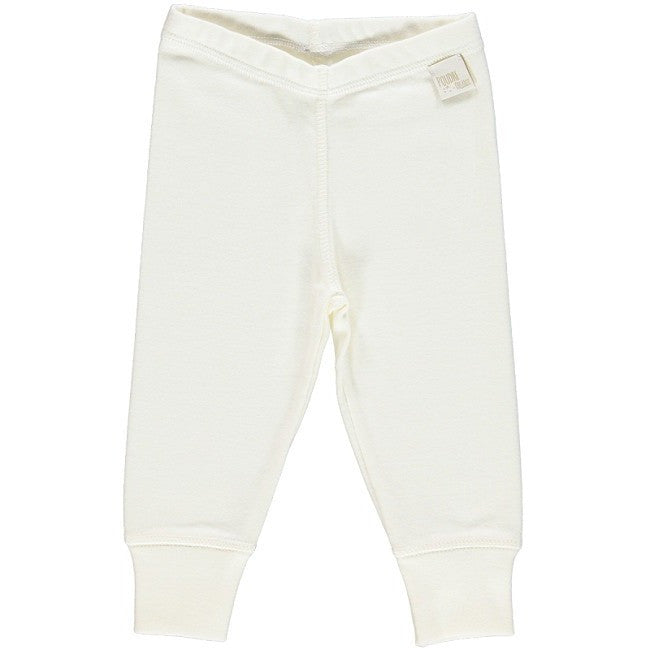 Organic Cotton Leggings in Cream, Poudre Organic - BubbleChops LLC