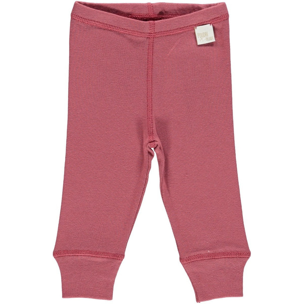 Organic Cotton Leggings in Maroon, Poudre Organic - BubbleChops LLC