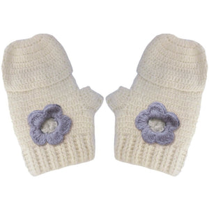 Vintage Mittens with Lavender Flowers, Aravore - BubbleChops LLC