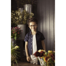 Organic Cotton Shirt in Navy, Aravore - BubbleChops LLC