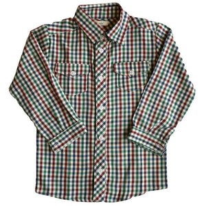 Leo Checked Shirt, Plumeti Rain - BubbleChops LLC