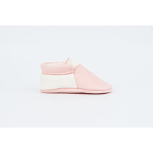 Blush & White Handmade Urban Moccasins, Amy & Ivor - BubbleChops LLC