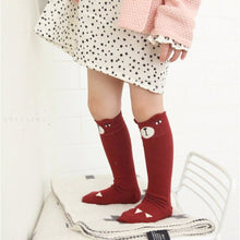 Bear Knee Socks in Dark Red, Mini Dressing - BubbleChops LLC