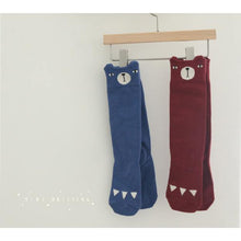Bear Knee Socks in Dark Red, Mini Dressing - BubbleChops LLC