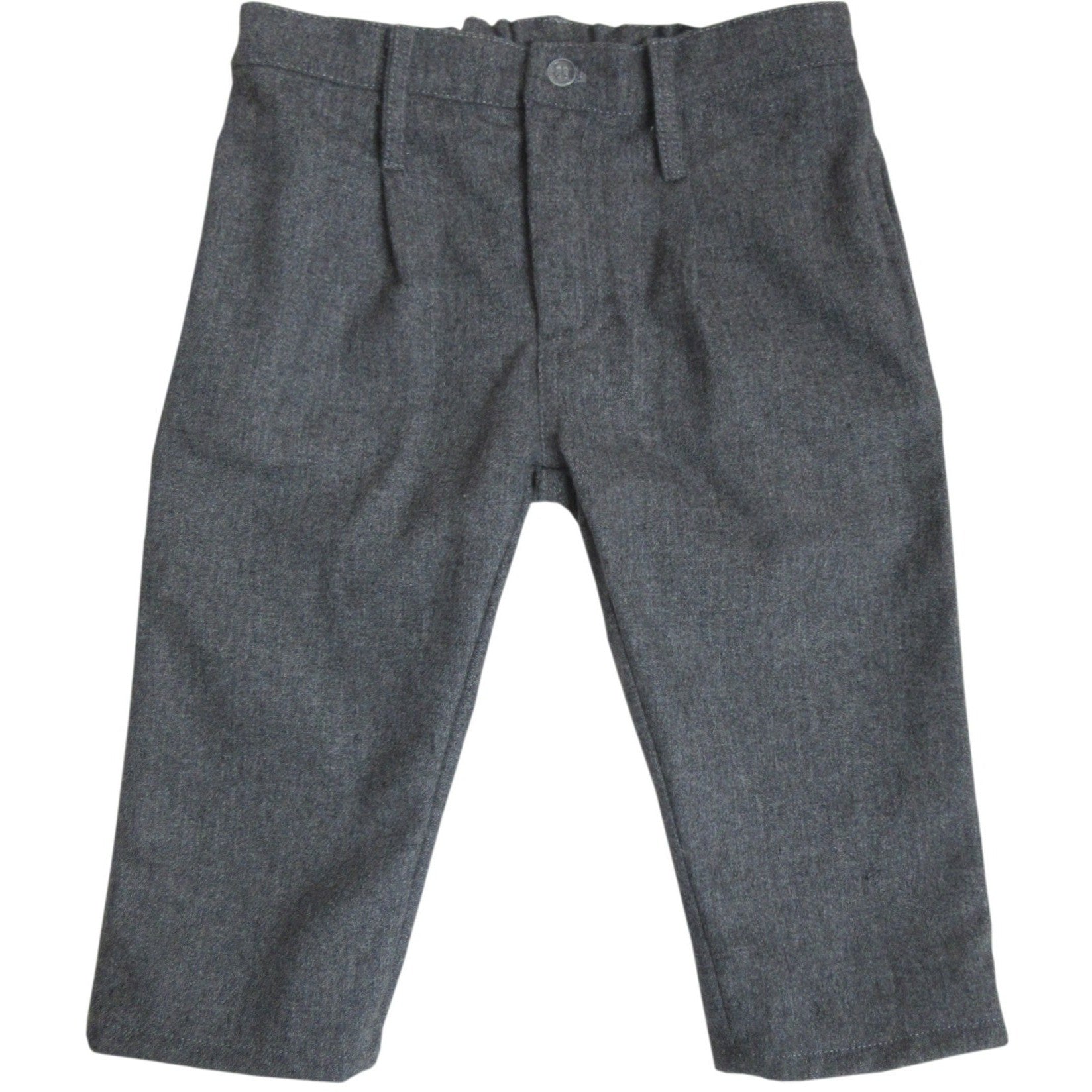 Grey Flannel Dress Pants with Paisley Print Lining