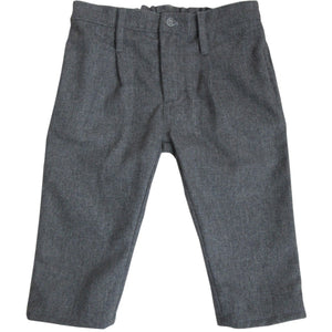 Grey Flannel Dress Pants with Paisley Print Lining, Aravore - BubbleChops LLC